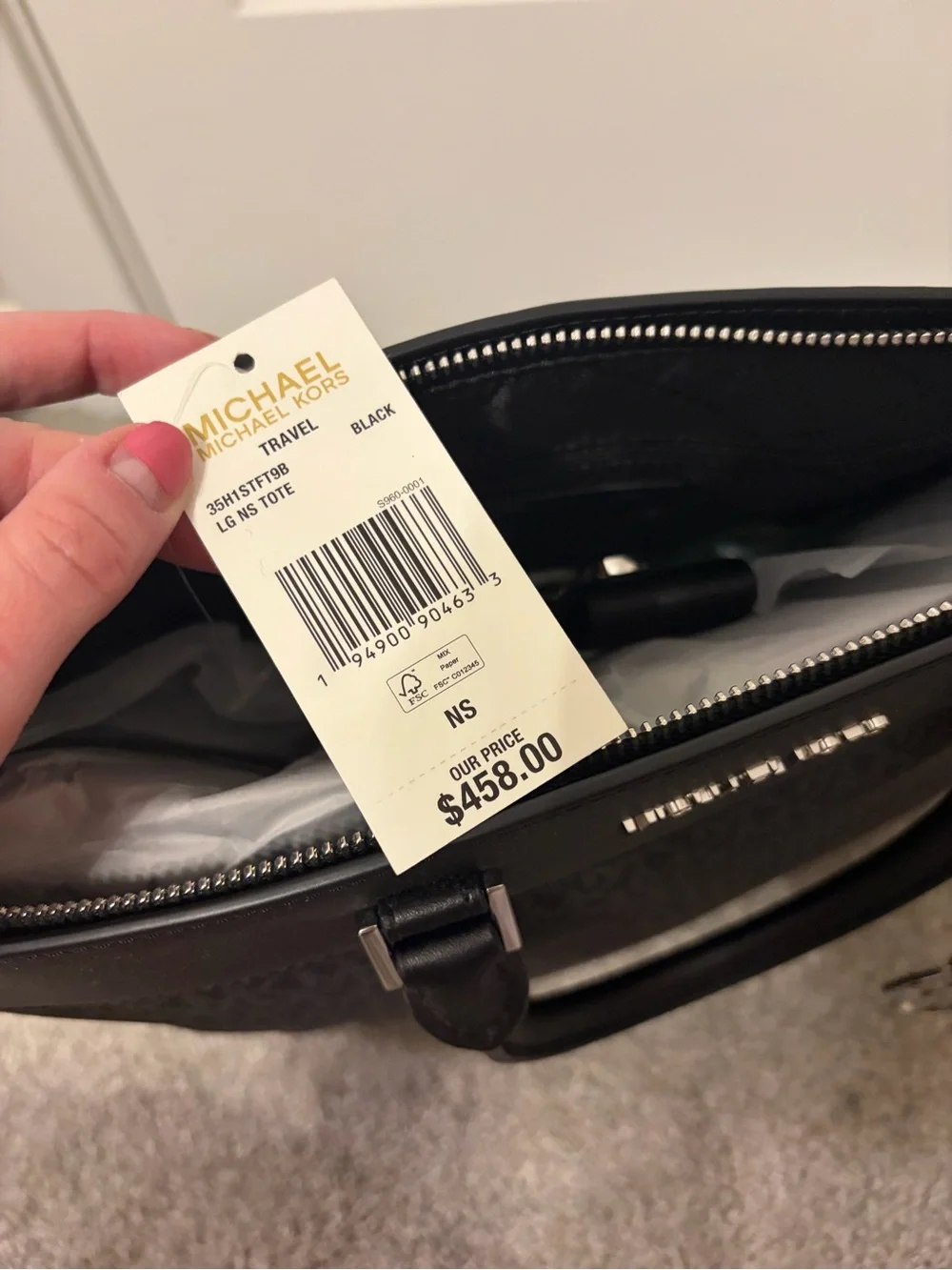 Michael Kors Black and Dark Gray Signature Tote